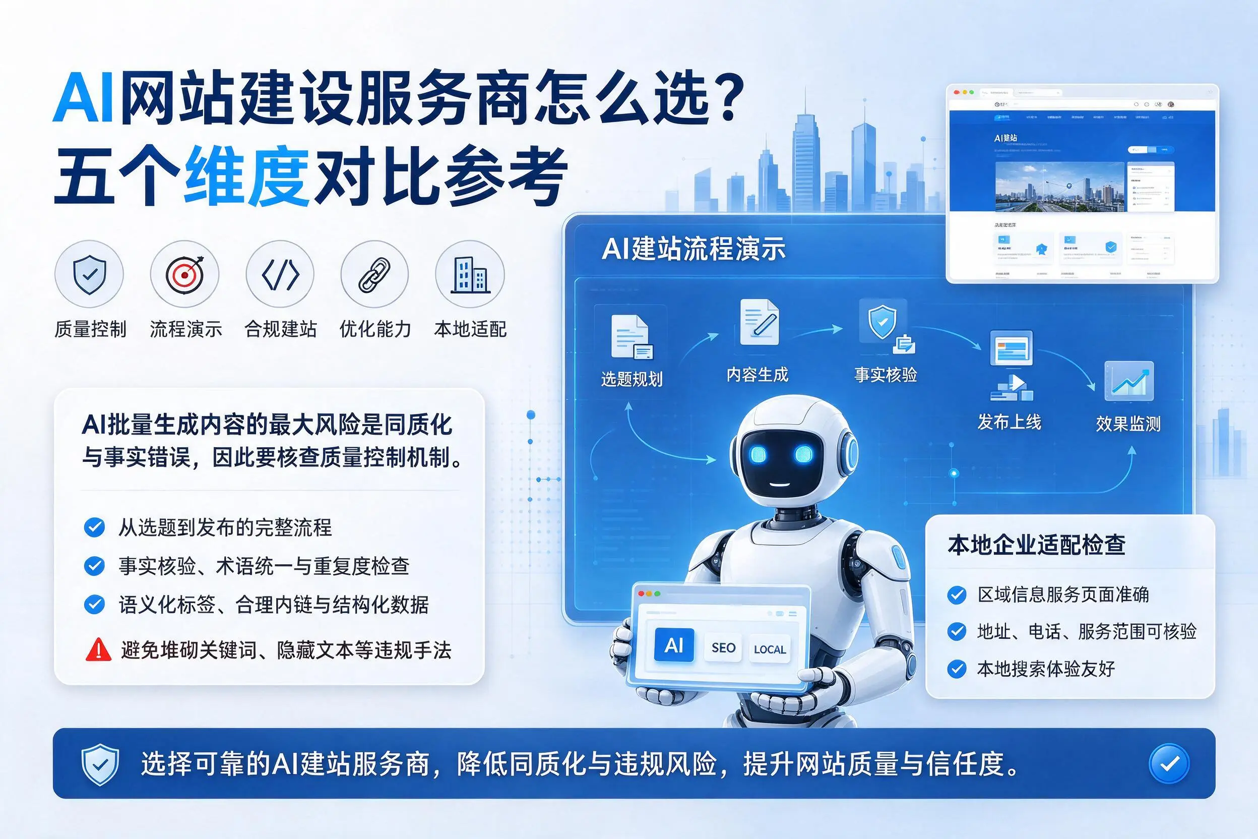 临沧AI网站建设服务商怎么选?五个维度对比参考